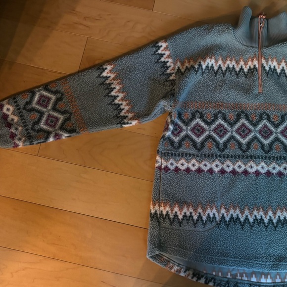 Fleece western Aztec pattern Half-Zip Sweater size XL - Picture 3 of 5